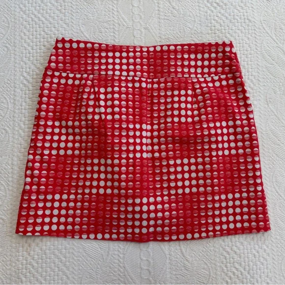 Zac & Rachel Coral White Polka Dot Skort Pockets Stretch 8 Casual Activewear - Picture 3 of 5